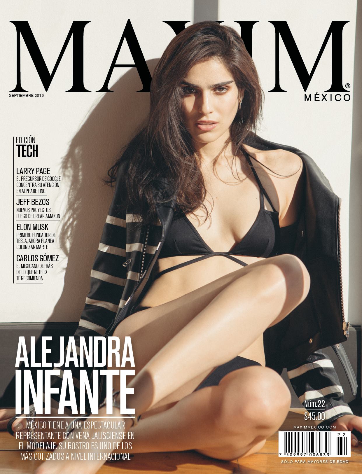 Alejandra Infante en portada de Maxim Mexico Septiembre 2016