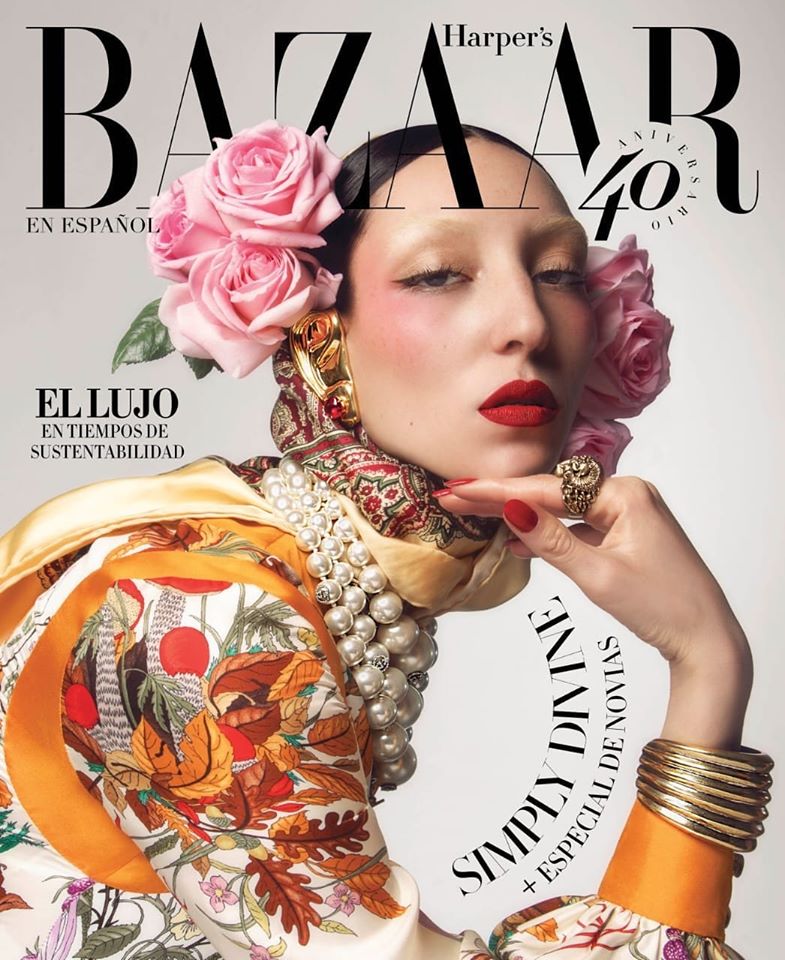 Andrea Carrazco en portada de Harpers Bazaar Mexico Abril 2020